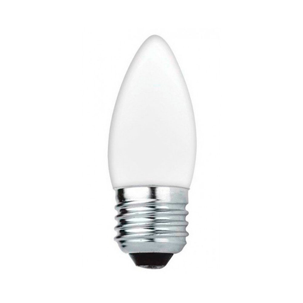 Lâmpada Vela Lisa E27 Leitosa Brasfort 25W - 127V