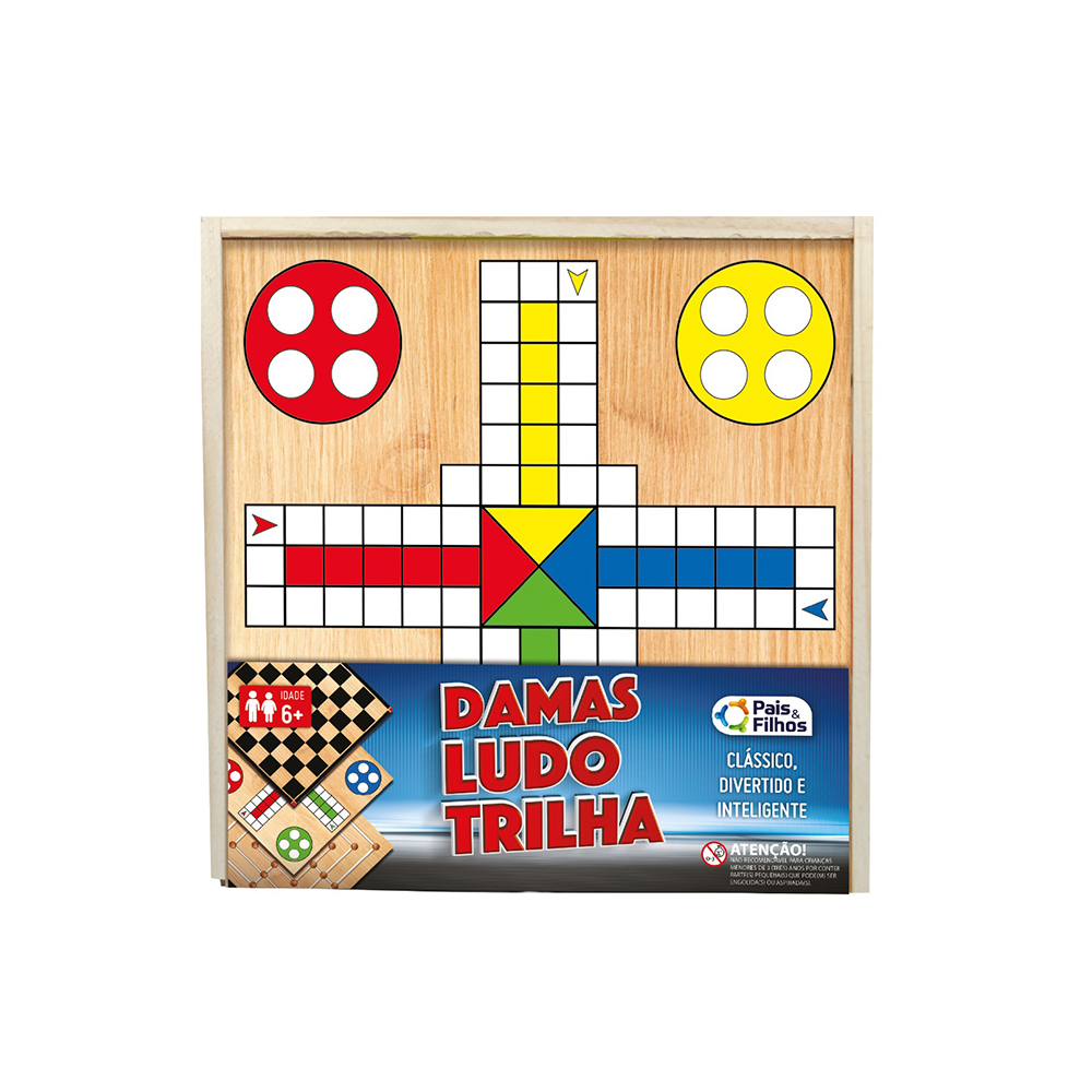 Jogos de Tabuleiro 3 Jogos Ludo / Dama / Trilha Pais e Filhos na