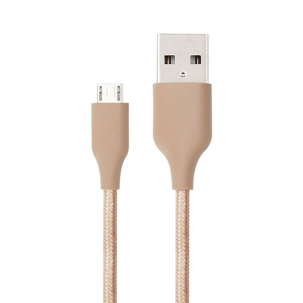 Cabo USB 2.0 x Micro USB de Nylon Tran&ccedil;ado Dourado Geonav 1m